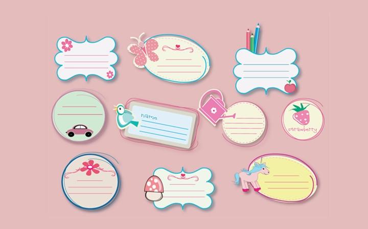 Cute school book labels paper cutting craft ideas for kids Cute school book labels paper cutting craft ideas for kids