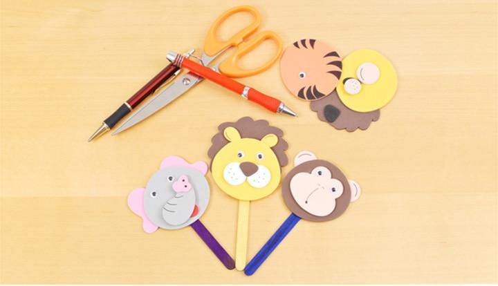 Popsicle puppets paper cutting craft ideas for kids Popsicle puppets paper cutting craft ideas for kids